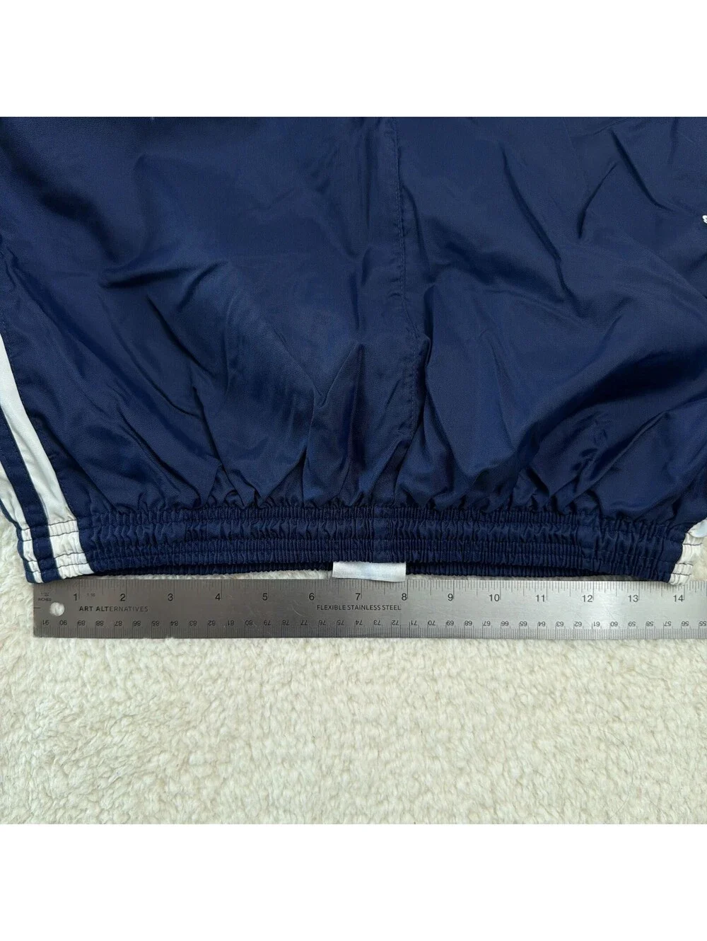 Vintage 2001 adidas Track Pants Mens L Navy 3-Stripe Nylon Wind Pants Y2K